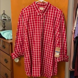 Dockers XL Red and White Plaid button down